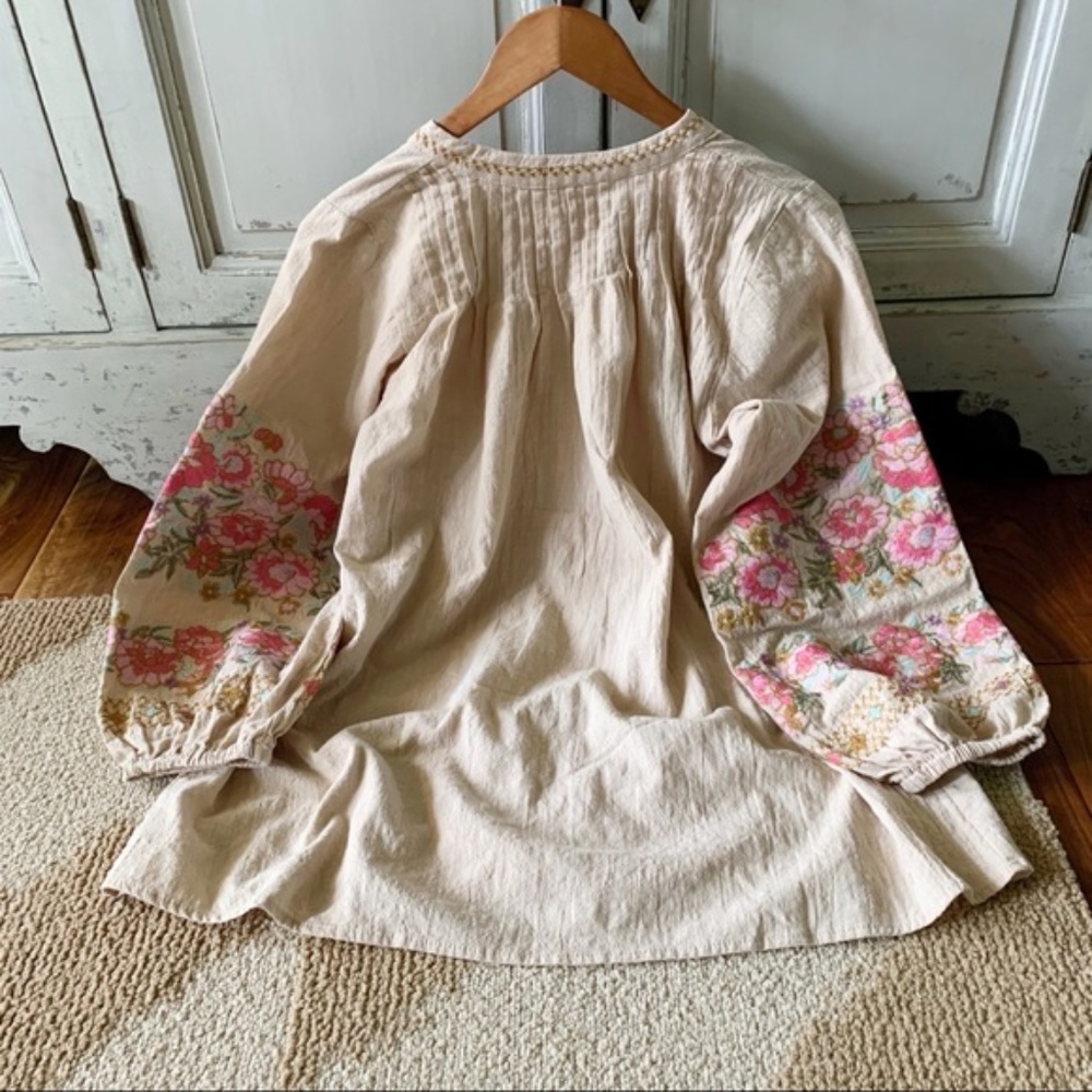 New Embroidered Bohemian Tassel Blouse - Picture 4 of 5